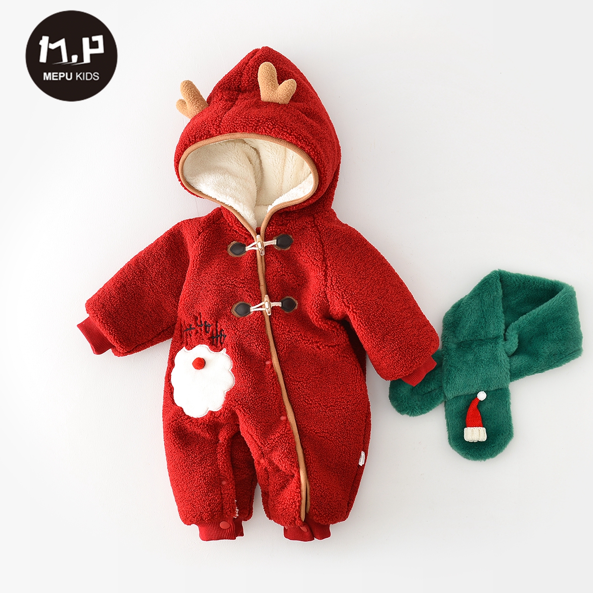 过服秋冬款红冬季年庆喜外出新拜年婴儿冬装套装连体衣加厚年宝宝