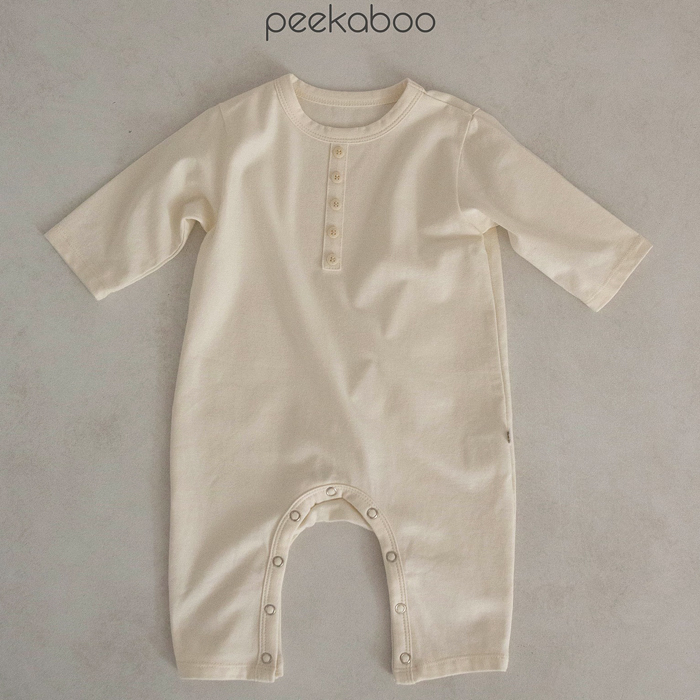 现货韩国进口婴儿柔软舒服家居爬服连体衣PEEKABOO四季款连体睡衣