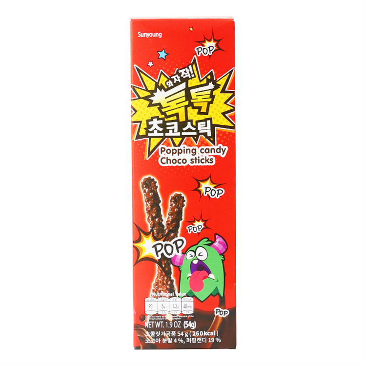 拍5盒包邮韩国Sunyoung跳跳糖巧克力涂层饼干棒 儿童零食休闲小吃
