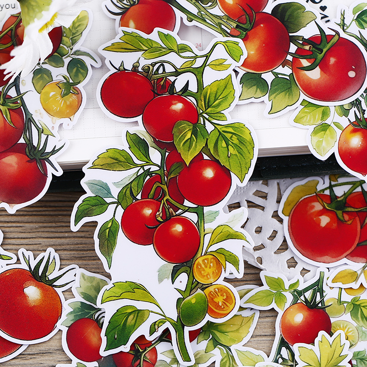 手账贴纸手帐可爱美食物植物ns风文艺卡通装饰小素材 小小番茄