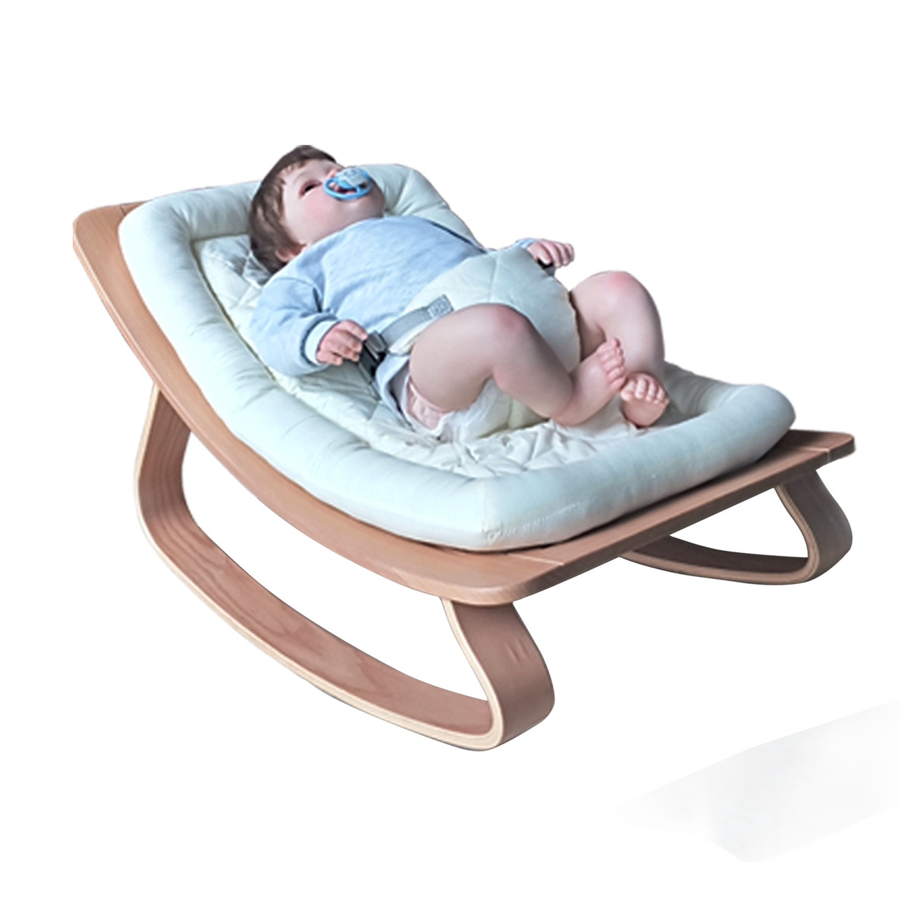 新品婴儿实木哄娃睡觉神器摇摇椅家用新生儿摇篮床躺椅安抚