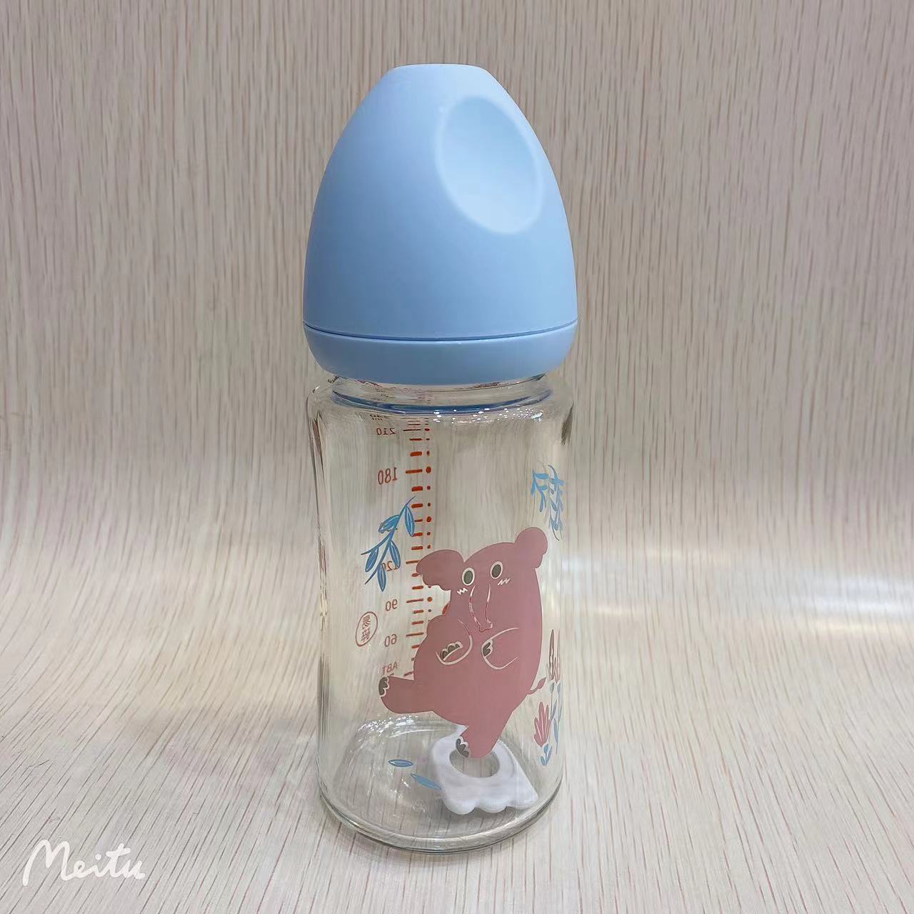 日康新生婴儿宝宝宽口径耐高温硼硅玻璃奶瓶硅胶乳感防胀气奶嘴瓶