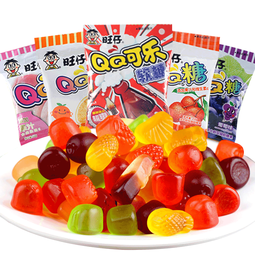 旺仔QQ糖大袋20g*20包散装儿童混合口味水果味果汁软糖橡皮糖零食