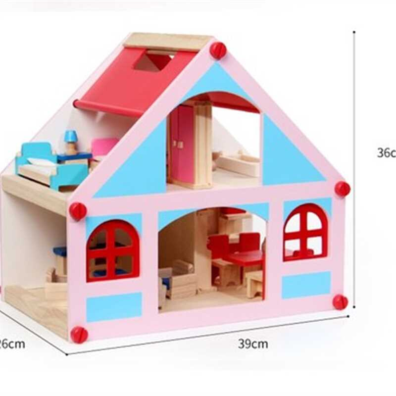 女孩生日礼物过家家粉色房子别墅diy木制小屋儿童玩具木质娃娃屋