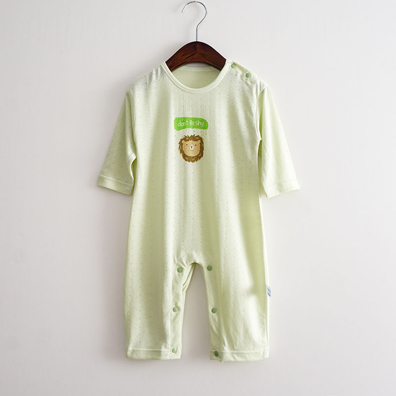 套头婴儿连体衣服新生儿空调服超薄款长袖男哈衣女宝宝竹纤维夏季