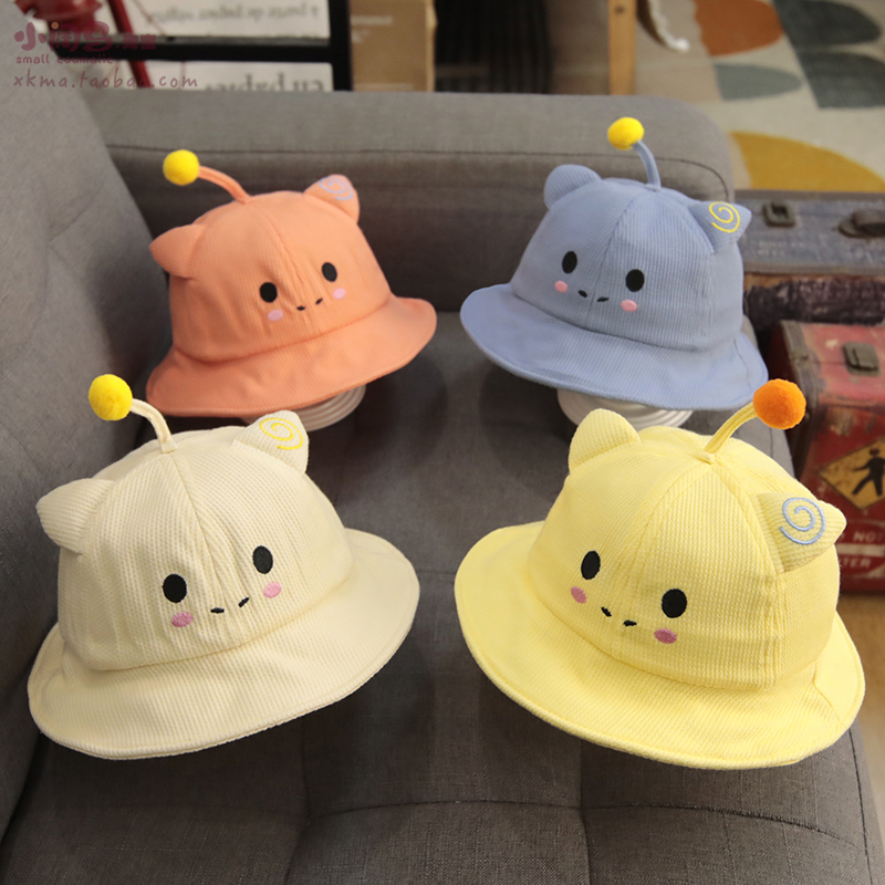 日本进口婴儿帽子夏季薄款宝宝渔夫帽男女太阳帽儿童帽春秋遮阳帽