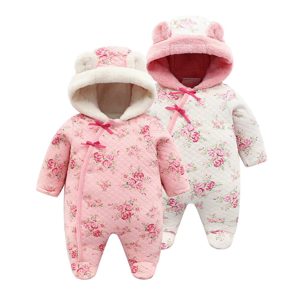 三个月女宝宝连体衣秋冬装套装冬季0-1岁新生婴儿棉衣服6初生秋装