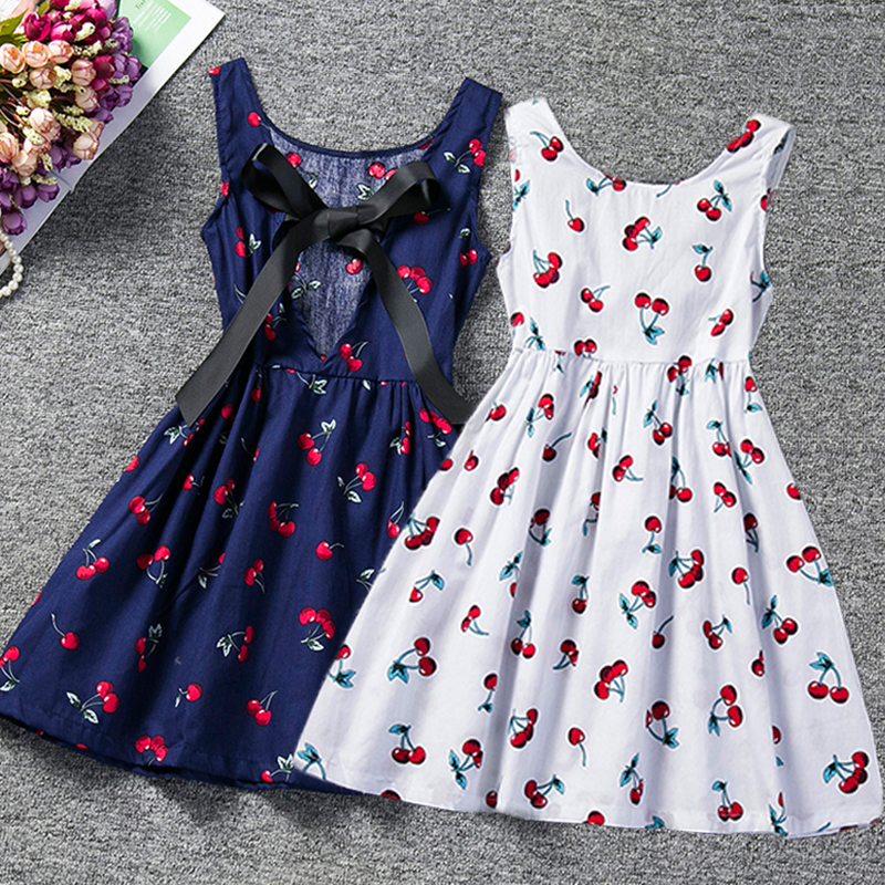 2021 Todder Baby Girl Summer Dress Cherry Printed Tutu Girls