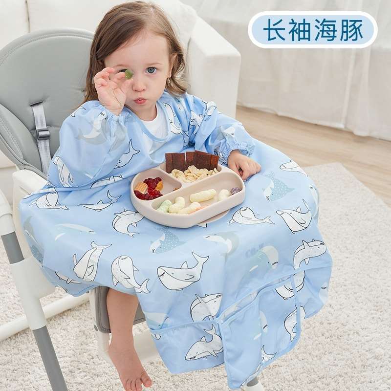 急速发货宝宝吃饭的围兜一体式餐椅罩衣婴儿自主进食防水防脏儿童
