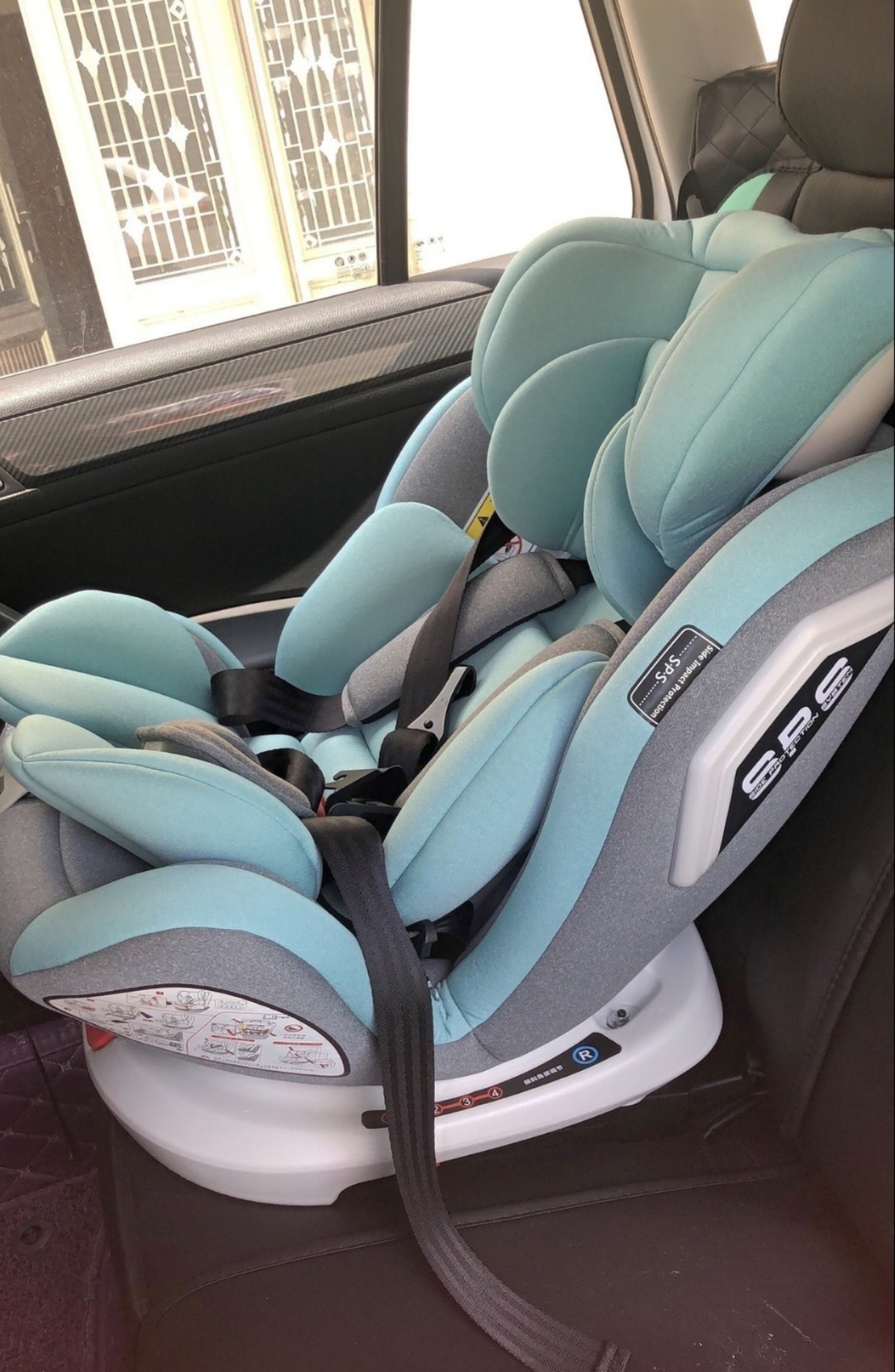 儿童安全座椅汽车用婴儿宝宝车载360旋转简易便携式坐椅0-12可躺