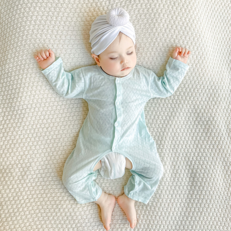 四个月宝宝衣服夏季男女薄款开档连体衣新生儿纯棉睡衣婴儿爬服