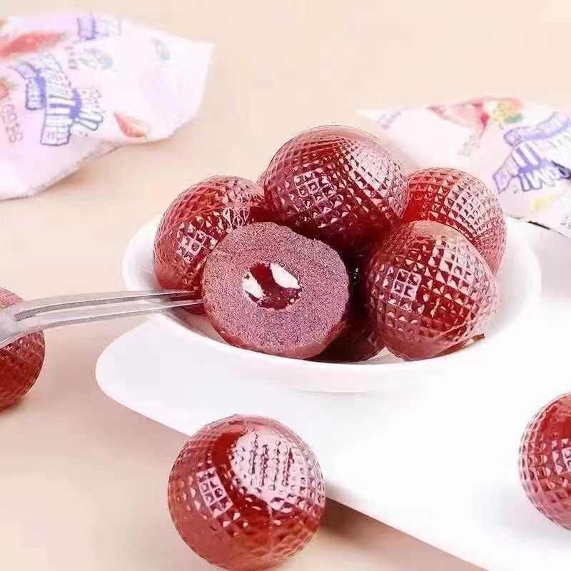 新货多口味爆浆山楂草莓蓝莓秋梨三种口味抖音网红推荐开胃小零食