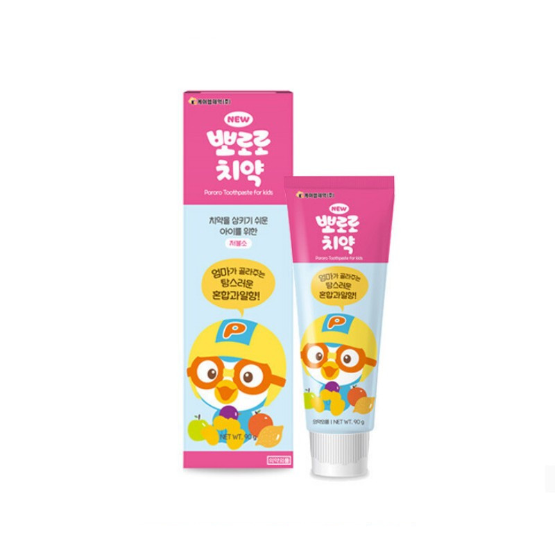 韩国正品Pororo啵乐乐儿童牙膏口腔清洁防蛀牙3岁以上含低氟90g