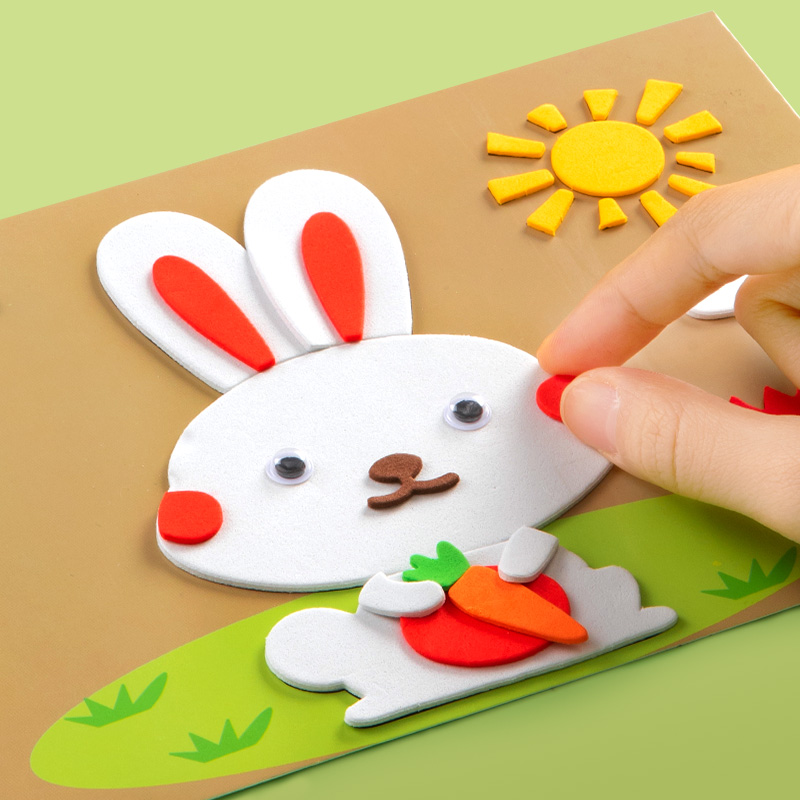 儿童3d立体贴画幼儿园女孩益智粘贴纸3到6岁手工制作diy材料玩具