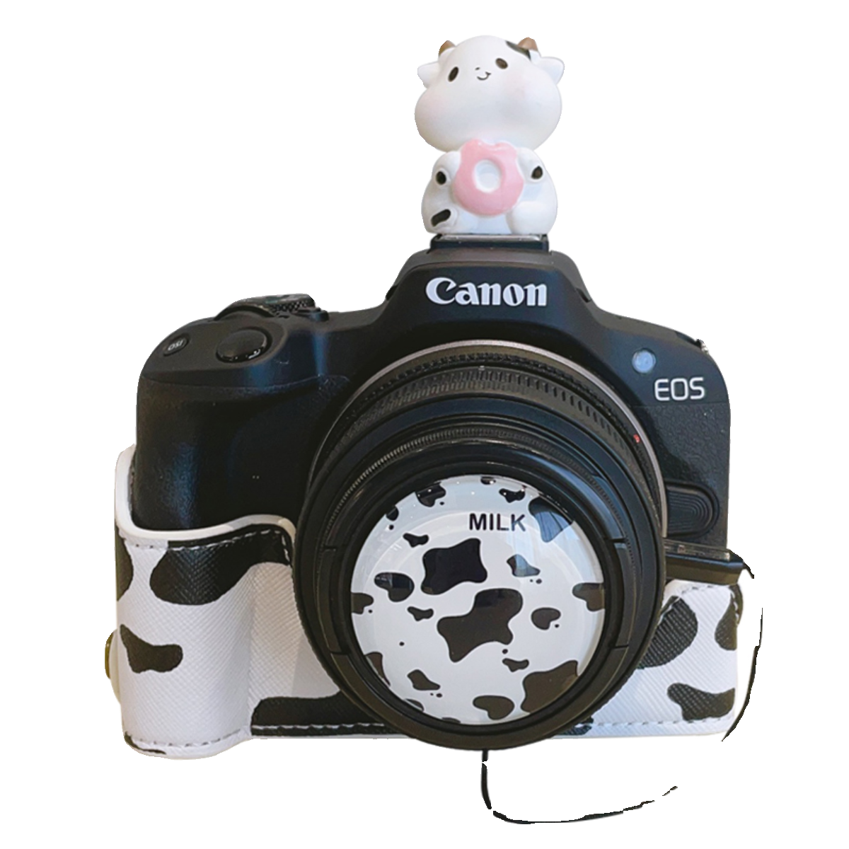 适用佳能r50经典奶牛相机底座m50保护皮套200D半套ZVE10牛牛XS10
