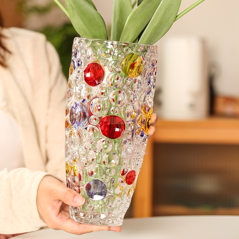 花瓶摆件客厅插花玻璃透明ins风网红轻奢高级感水养玫瑰百合鲜花