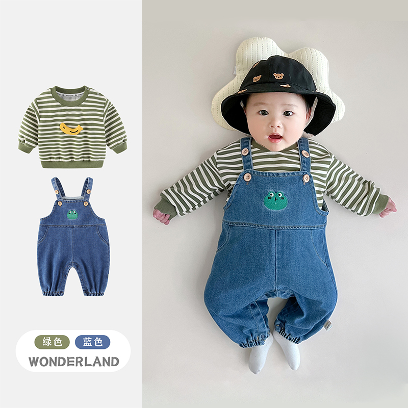 4婴儿衣服春装两件套6-12月男8女宝宝春季分体套装1岁外套超洋气0