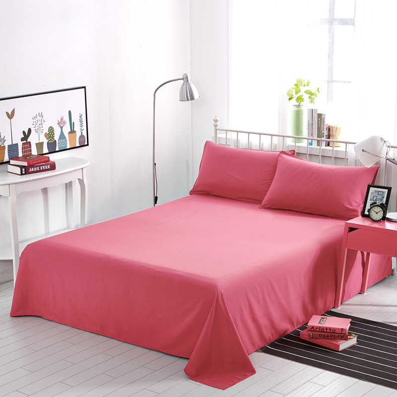 纯色床单单件 简约素色平铺防尘床罩 1.5/1.8m床床单单品