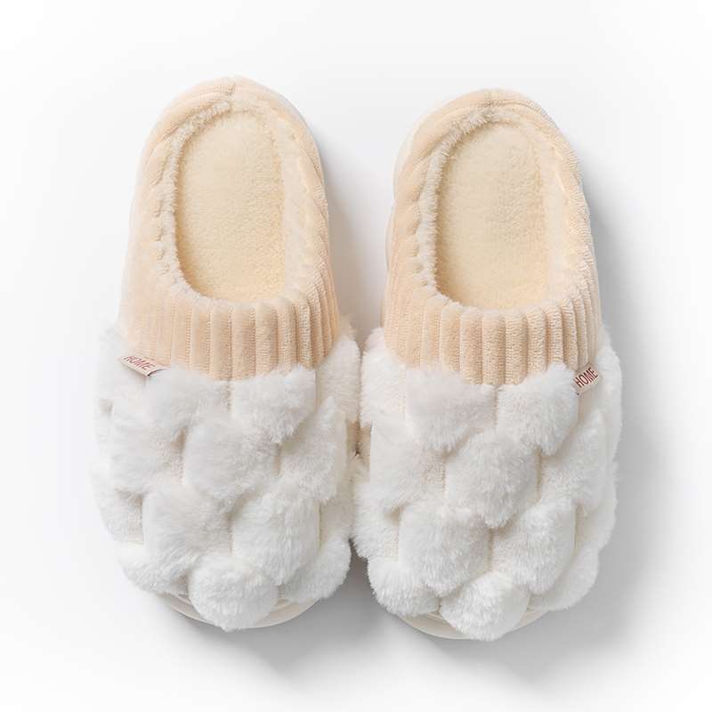 棉拖鞋女士冬季室内家居家用保暖加绒毛毛情侣厚底月子产后秋天男