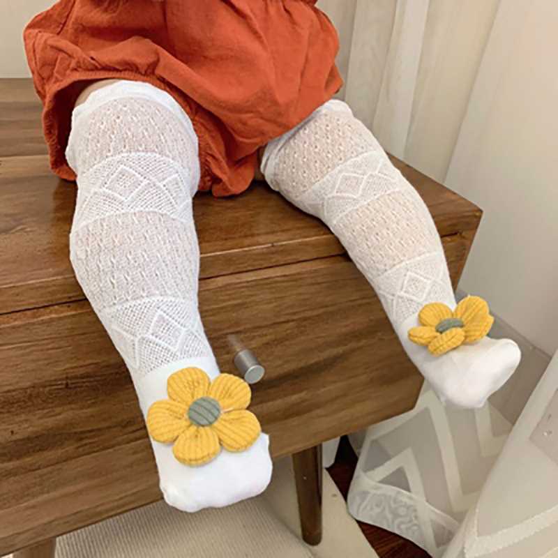 婴儿不勒腿可爱公主袜子夏季网眼纯棉儿童袜宝宝过膝长筒袜