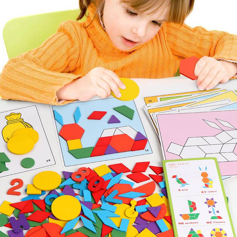 智力儿童七巧板拼图2-3-4-5-6岁宝宝益智男女孩创意磁性积木玩具