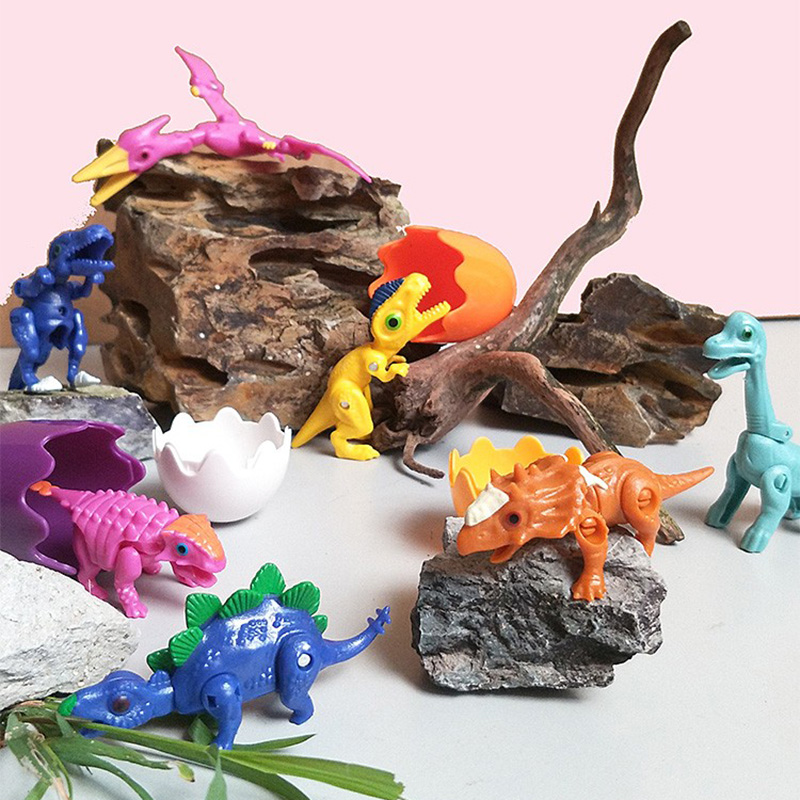 恐龙蛋变形迷你玩具 孵化蛋霸王龙翼龙仿真动物 小男孩3-6岁 儿童