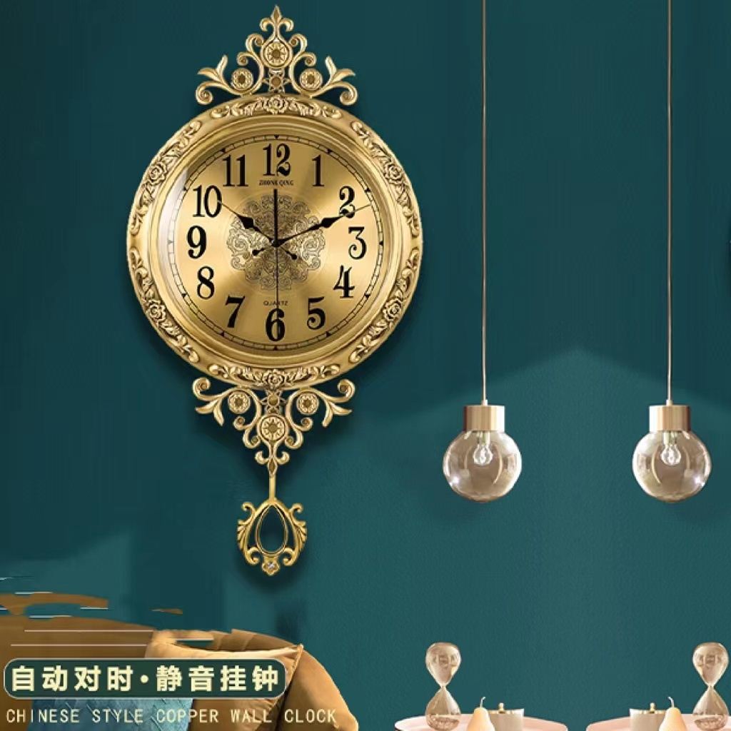 艺古文化新中式纯铜《金玉满堂》艺术挂钟静音机芯适用于居家收藏