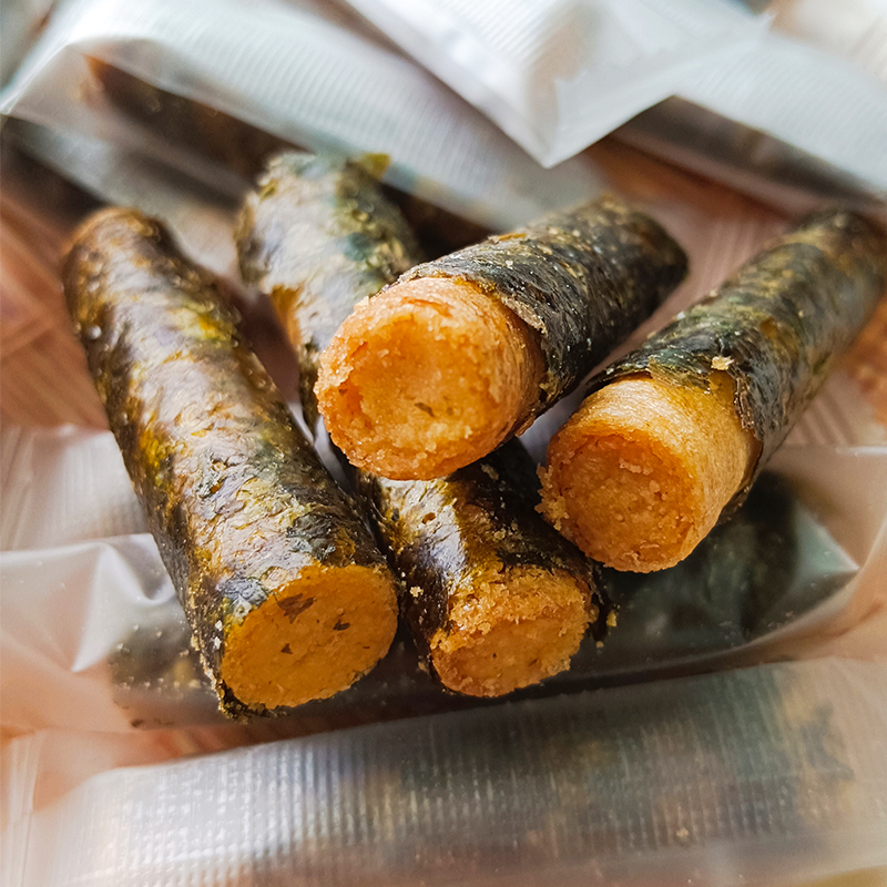 越南手工海苔卷250克肉松夹心海苔卷棒香脆儿童休闲零食独立包装