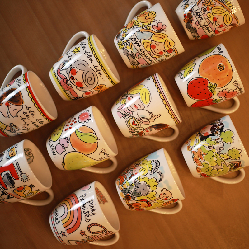 BLOND小容量mini陶瓷喝水杯情侣茶杯家用创意网红儿童成人马克杯