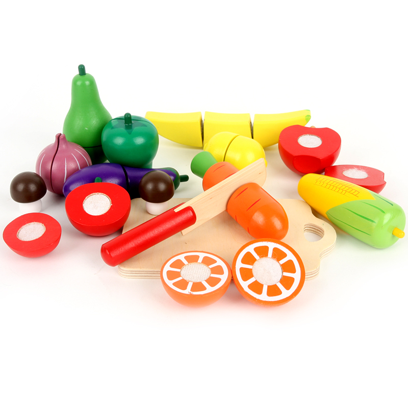 高档儿童切水果蔬菜玩具磁性切切乐木质仿真男女孩早教益智一至二