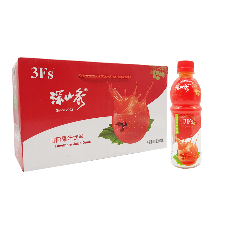 深山秀山楂果汁饮料358ml*12瓶装礼品包装整箱酸酸甜甜解腻