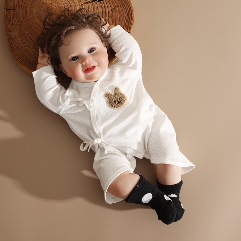 日本新生儿衣服婴儿男女宝宝夏季薄款莫代尔蝴蝶衣长袖和尚服空调