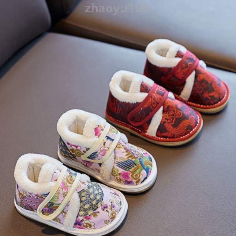 千层底棉鞋棉鞋]手工-鞋儿童新年男女2岁宝宝周岁儿童31手工唐装