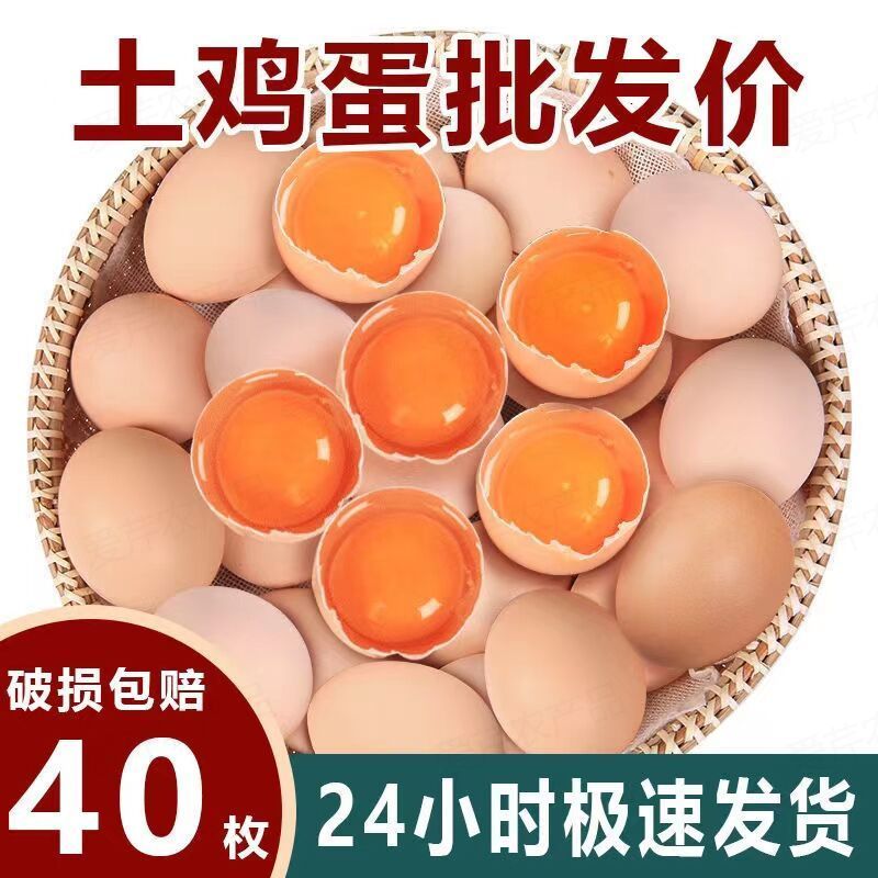 正宗农家散养土鸡蛋新鲜草鸡蛋柴鸡蛋孕妇月子蛋40枚整箱包邮