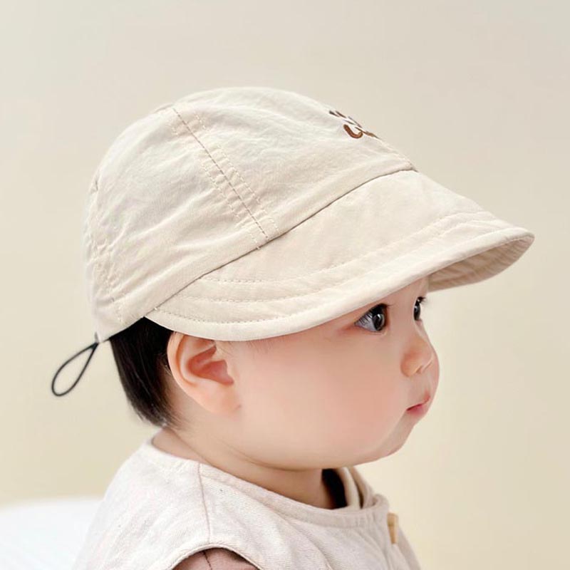婴儿帽子宝宝遮阳帽夏季薄款速干帽笑脸鸭舌帽遮脸防晒太阳帽洋气