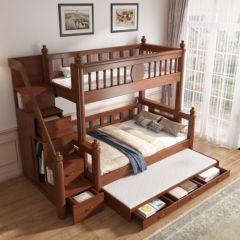 全实木上下床双层床小户型子母床儿童床多功能高低床上下铺学生床
