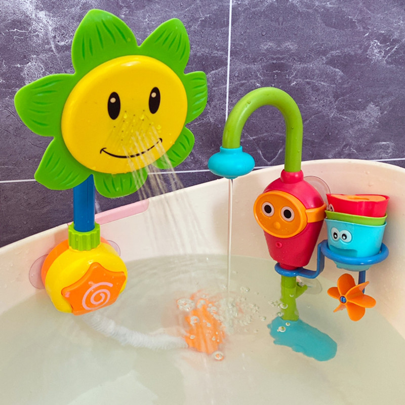 抖音同款电动向日葵喷水花洒男女孩婴幼儿童宝宝游泳洗澡戏水玩具