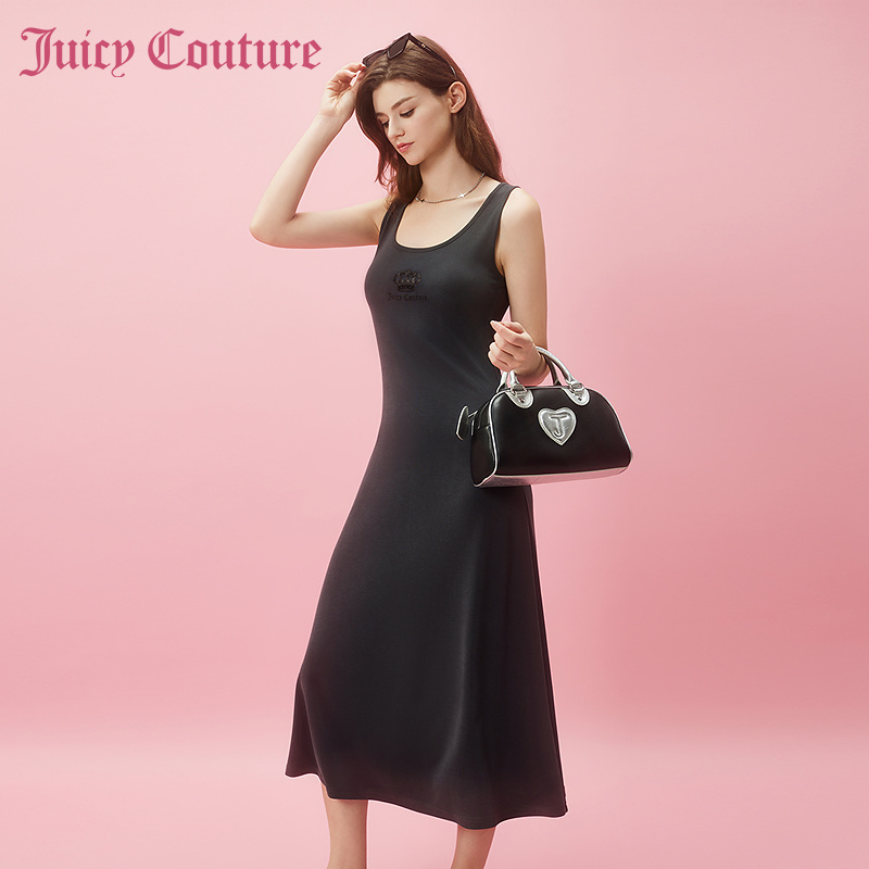 Juicy Couture橘滋2024早春穿搭新款立体印花气质连衣裙子女装