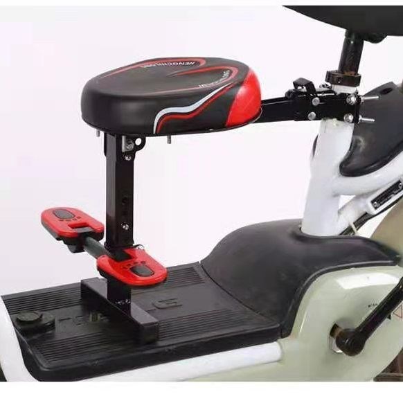 电动车儿童前置座椅自行车山地车安全坐凳可折叠加厚加粗管座椅