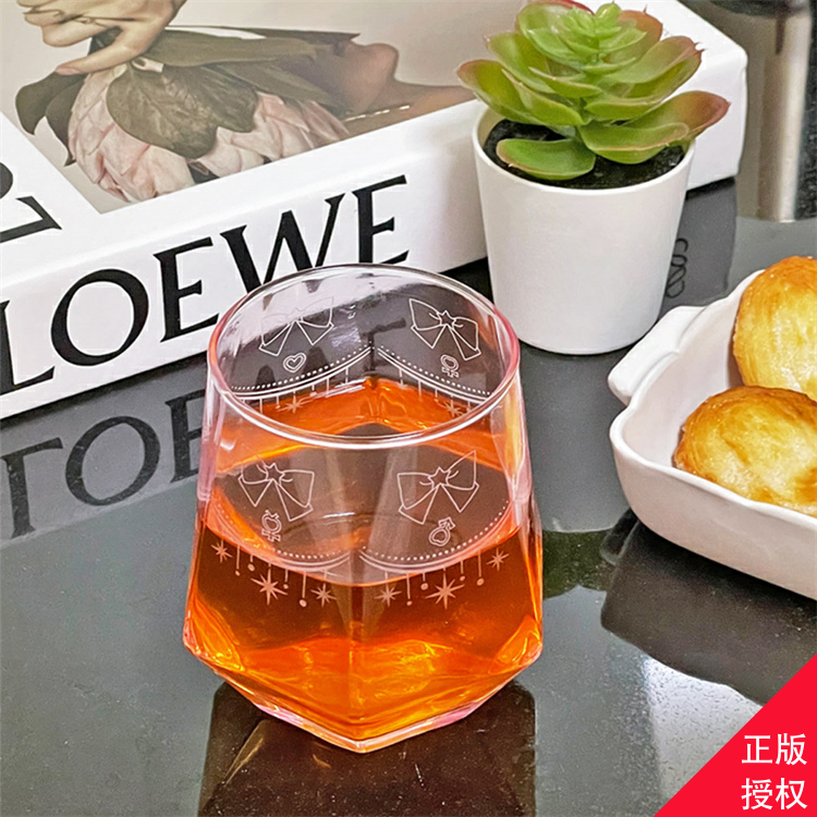 中国台湾美少女战士菱角玻璃杯雷雕钻石杯卡通透明果汁饮料水杯子
