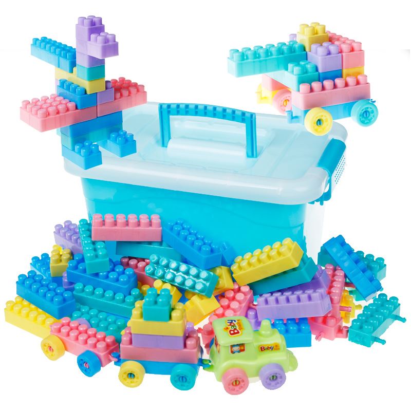 儿童积木3-6周岁塑料拼装玩具女孩2男孩子宝宝5益智力4拼插小火车