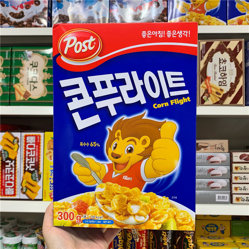 韩国进口Post东西儿童狮子头麦片300G 宝宝玉米早餐泡牛奶代餐
