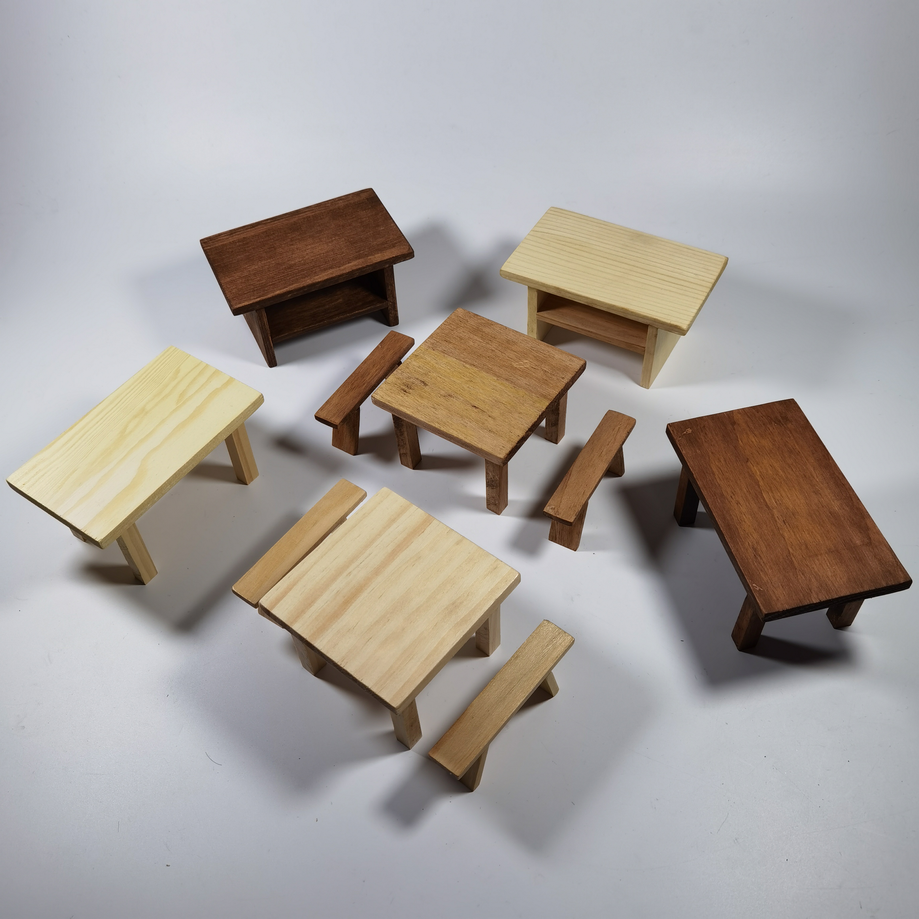 迷你厨房实木料理桌子模型合集微缩食玩娃娃屋配件
