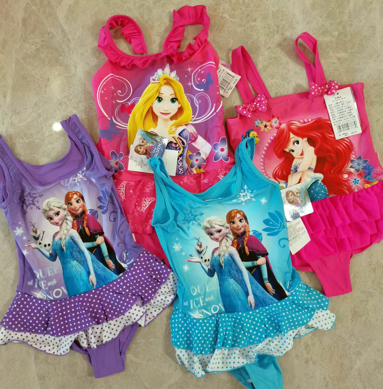 Disney/迪士尼儿童分体泳衣夏季女童泳衣游泳套装正品特价清仓