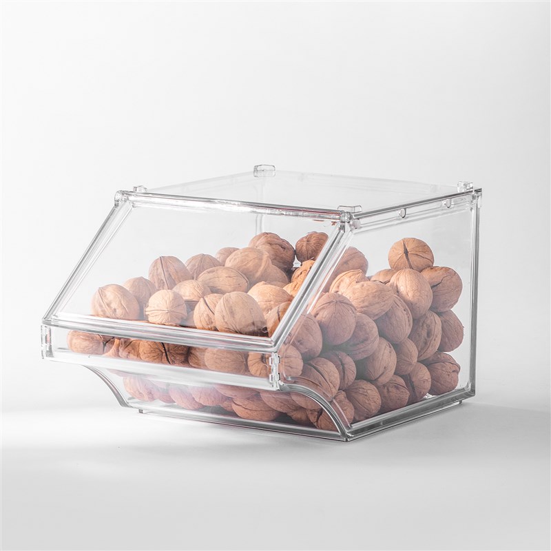 超市散装糖果干果盒可叠加食x品盒透明展示盒五谷杂粮防潮零食盒