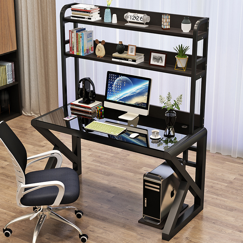 书桌书架组合一体电脑桌台式家用现代简约经济型简易办公桌写字桌