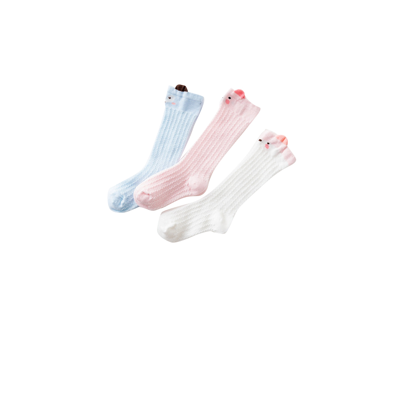 ins2024夏季薄款婴儿网眼长筒袜卡通过膝防蚊宝宝袜儿童高筒袜子