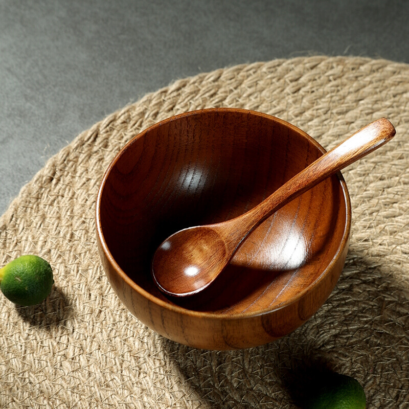 碗儿童套装号餐具纯手工米饭木质日式家用成人订做木碗酸枣木头大