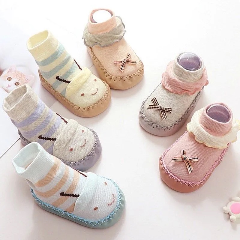 春秋夏季0一1岁儿童婴儿地板袜子新生儿宝宝防滑软底纯棉学步鞋袜