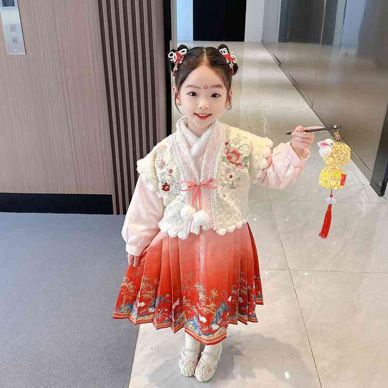 女童汉服拜年服冬季唐装儿童民族风马面裙宋制中国风古装